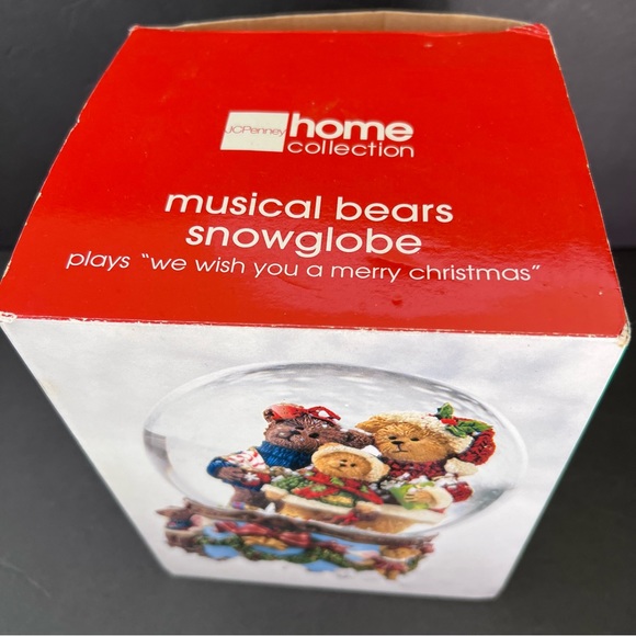 Christmas Musical Snow globe Three Bear 6” JC Penney in the Box - Picture 5 of 16